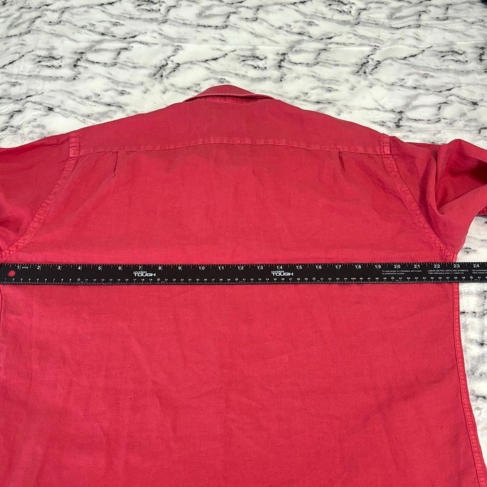 North Country Linen Shirt Womens Large Red Organic Cotton Blend Casual - Picture 10 of 11